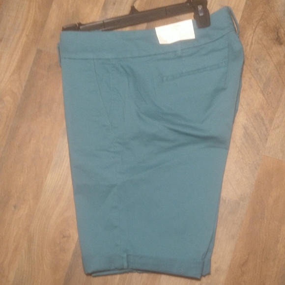 LOFT Bermuda Roll Shorts Teal Mid-Length Shorts New - Picture 1 of 10